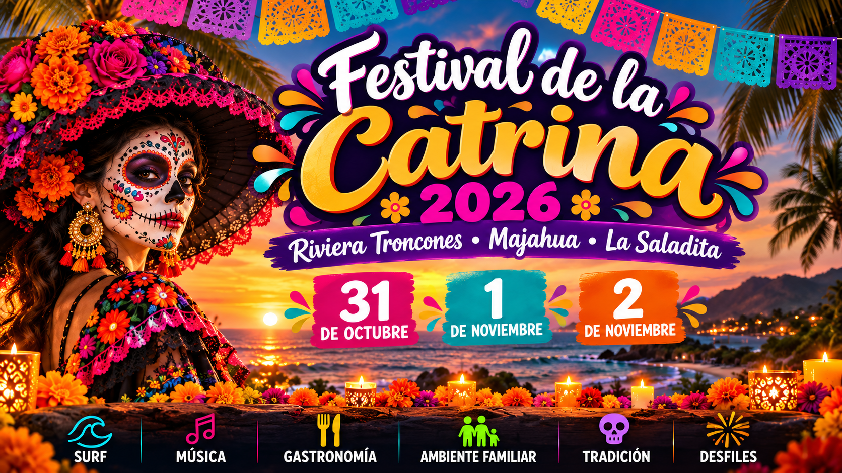 Festival de la Catrina 2026 – Catrina’s Surf Parade y Gran Cierre