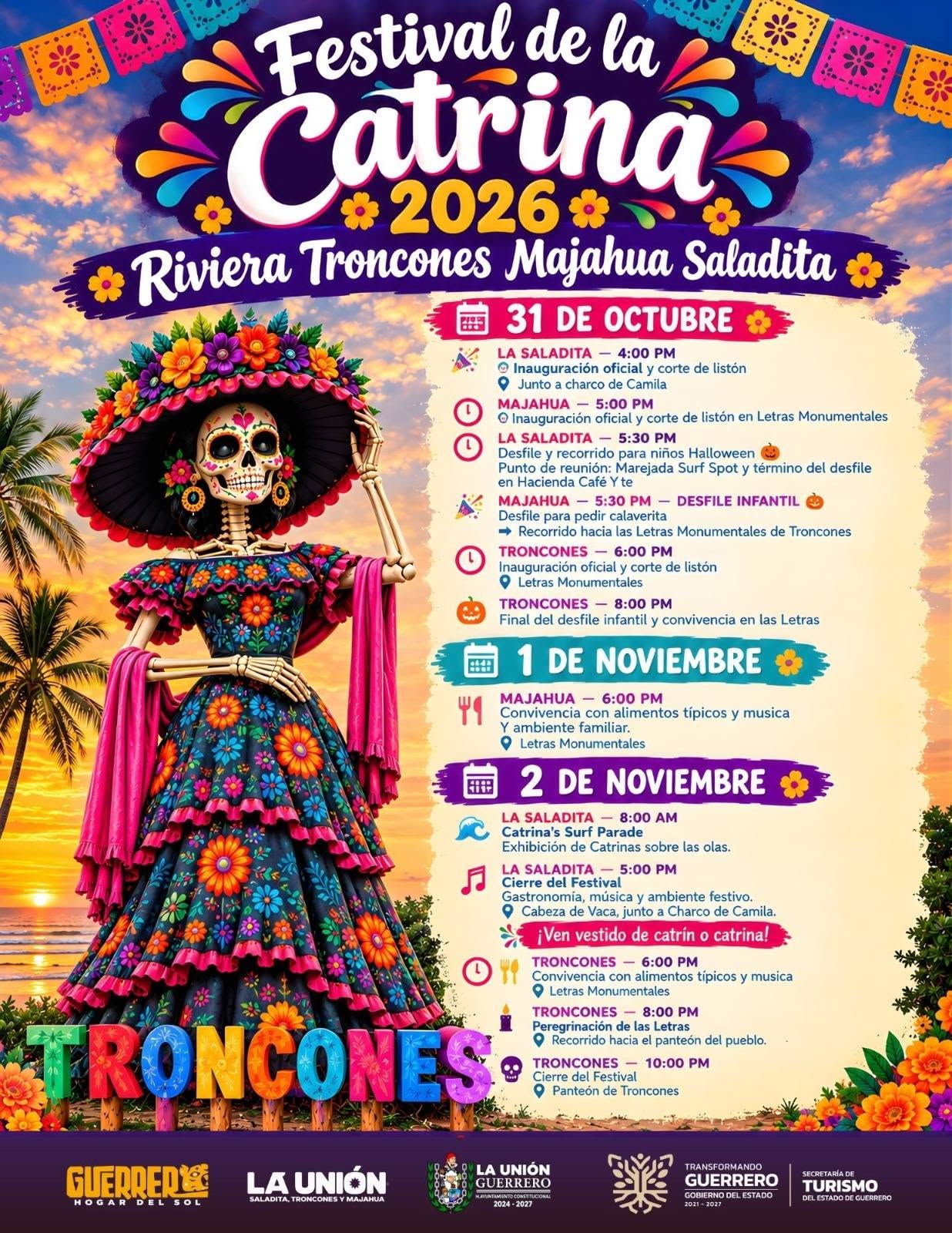 Foto 1 de 1 — Festival de la Catrina 2026 – Catrina’s Surf Parade y Gran Cierre