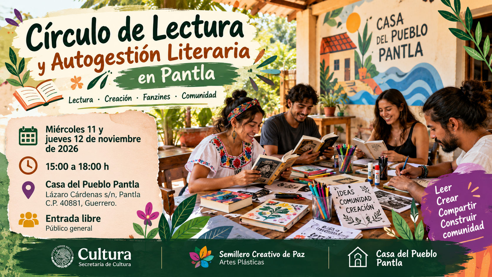 Círculo de Lectura y Autogestión Literaria en Pantla